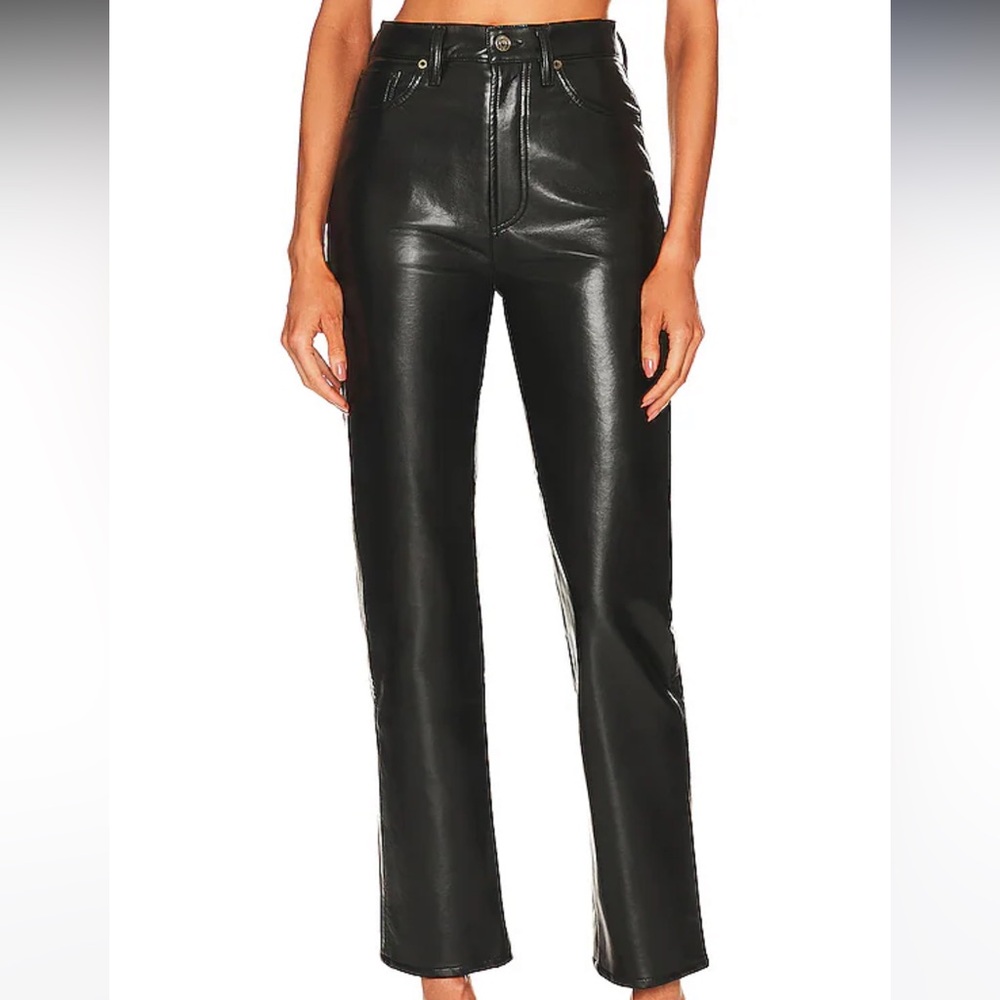 AGOLDE recycled leather fitted 90’s Size 28 Black